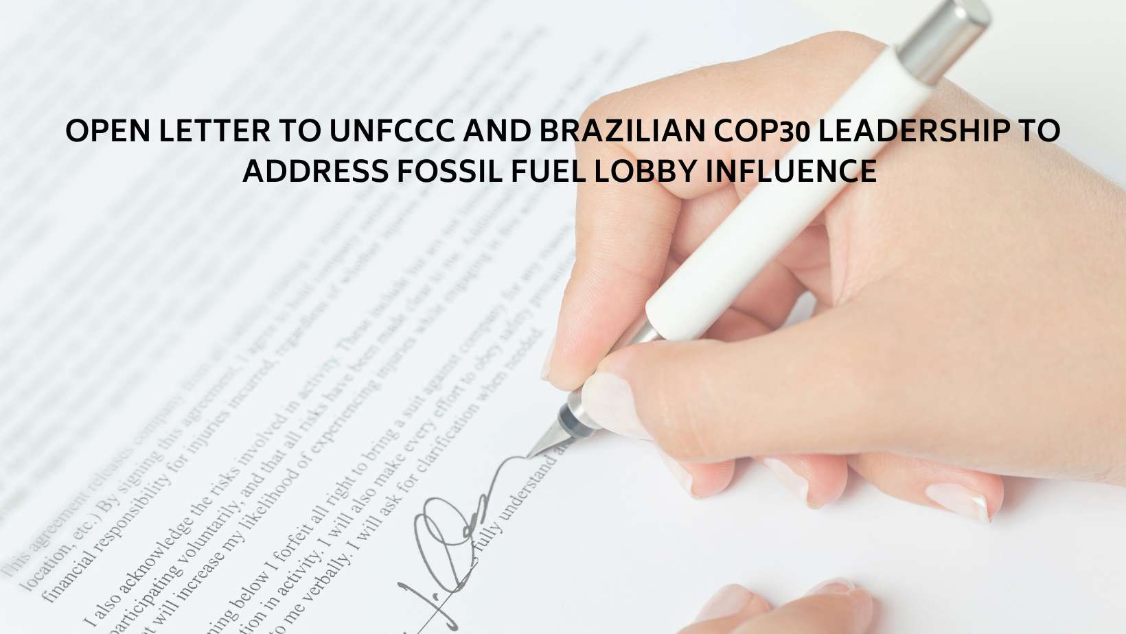 Transparency International and Partners call for immediate action to end high polluters lobby’s grip on UN Climate Talks at COP30