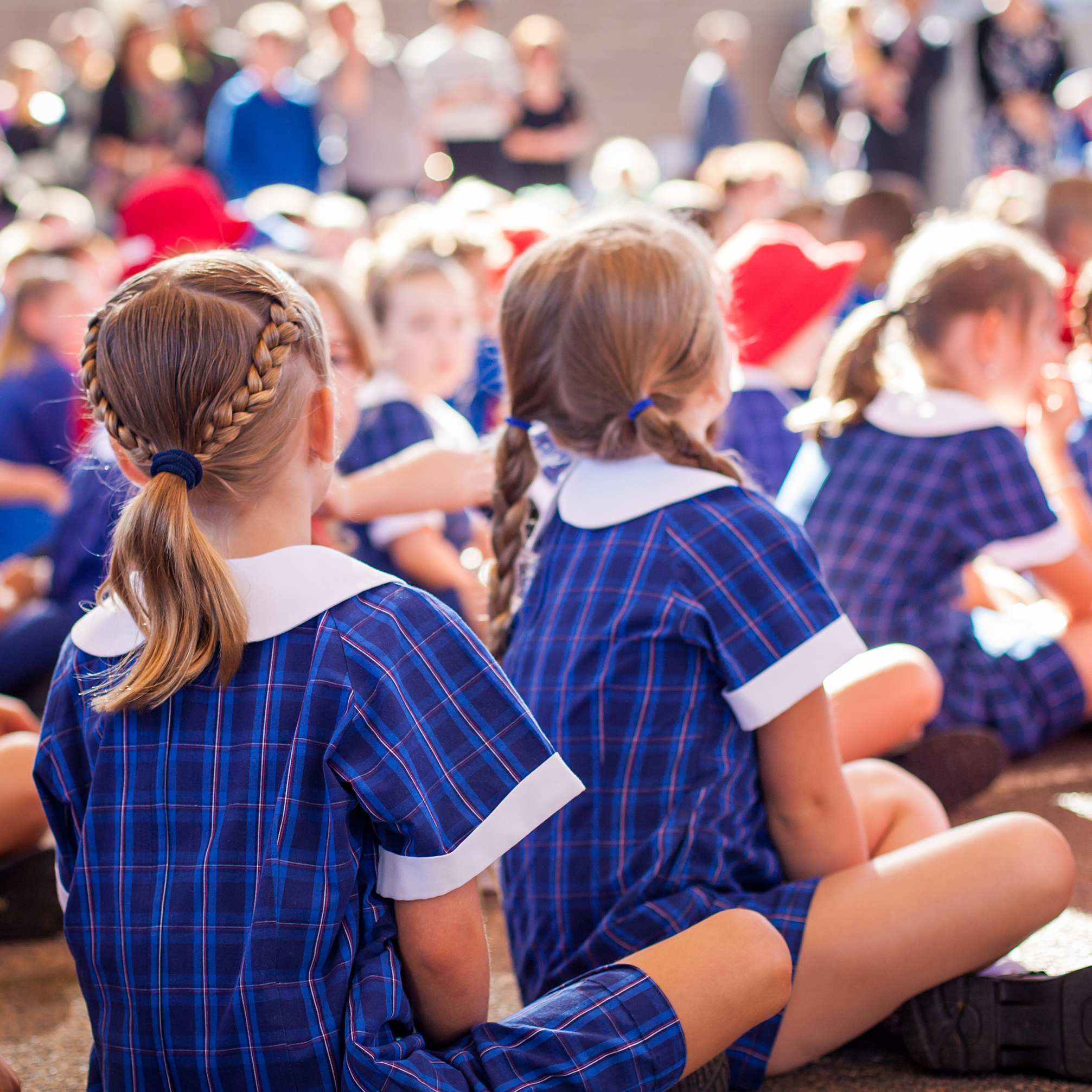 School kids at assembly